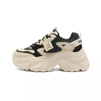 Кроссовки женские толстые низкие Mulinsen, бежевый/коричневый