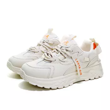 Кроссовки женские толстые низкие Mulinsen, бежевый/коричневый