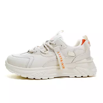 Кроссовки женские толстые низкие Mulinsen, бежевый/оранжевый