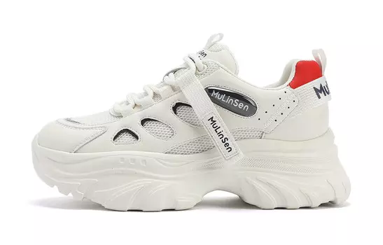 Кроссовки женские толстые низкие Mulinsen, бежевый/синий