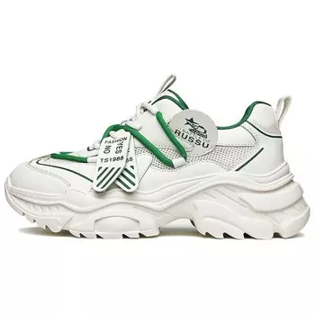 Кроссовки женские толстые низкие Mulinsen, бежевый/зеленый