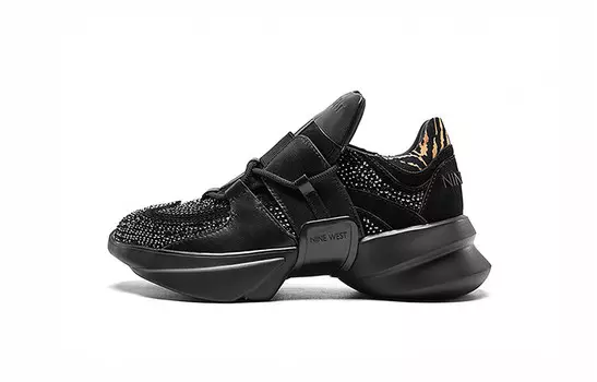 Кроссовки женские толстые низкие Nini West, черный