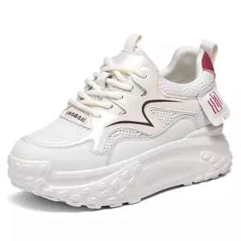 Кроссовки женские толстые низкие Nrdrofficial, белый/оранжевый