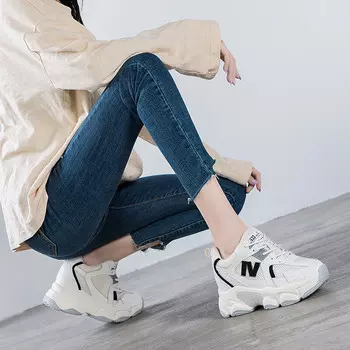 Кроссовки женские толстые низкие Nrdrofficial, бежевый