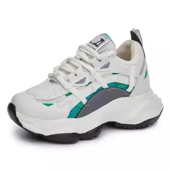 Кроссовки женские толстые низкие Nrdrofficial, бежевый/зеленый