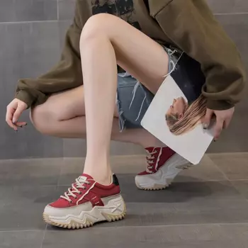 Кроссовки женские толстые низкие Nrdrofficial, цвет Ginger Yellow