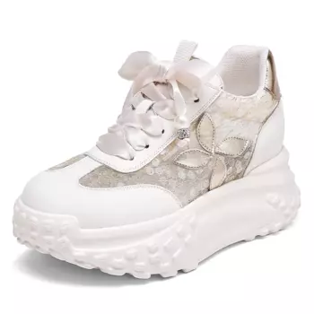 Кроссовки женские толстые низкие Nrdrofficial, цвет White Silver