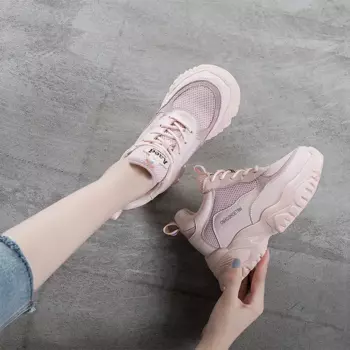 Кроссовки женские толстые низкие Nrdrofficial, розовый