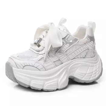 Кроссовки женские толстые низкие Nrdrofficial, серебряный