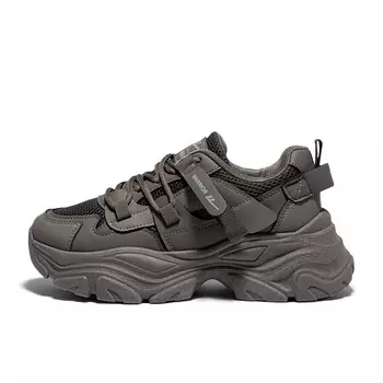 Кроссовки женские толстые низкие оливково-зеленый Warrior