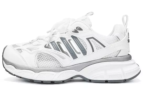 Кроссовки женские толстые низкие Oms, белый/бордовый