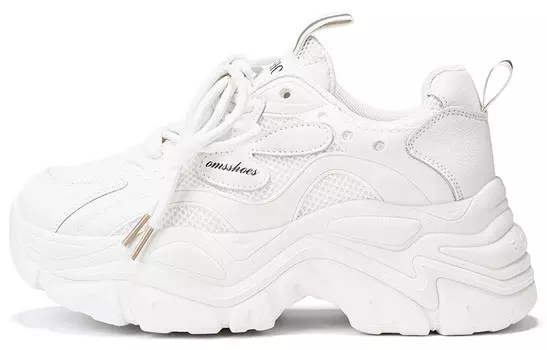 Кроссовки женские толстые низкие Oms, бежевый/фиолетовый