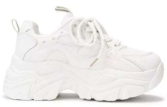 Кроссовки женские толстые низкие Oms, бежевый/синий