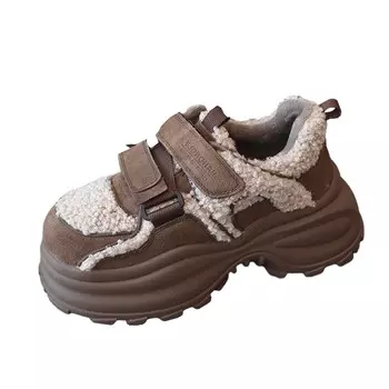 Кроссовки женские толстые низкие Pak Channy, цвет Coffee