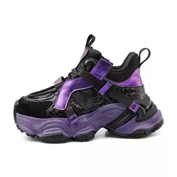 Кроссовки женские толстые низкие Park Dance, серебряный