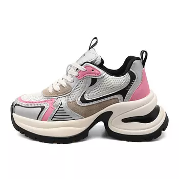 Кроссовки женские толстые низкие Park Dance, серебряный