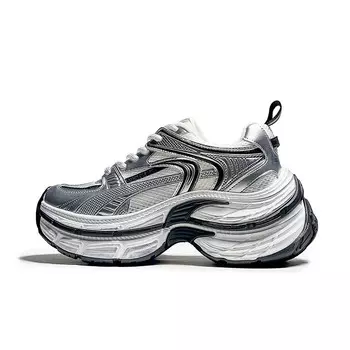 Кроссовки женские толстые низкие Pink Fonny, цвет Silver White