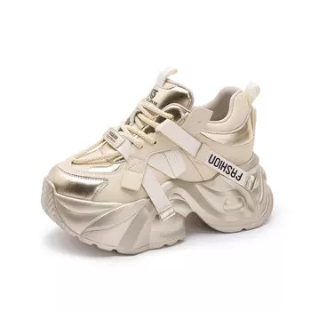 Кроссовки женские толстые низкие Plo Cart, золотой