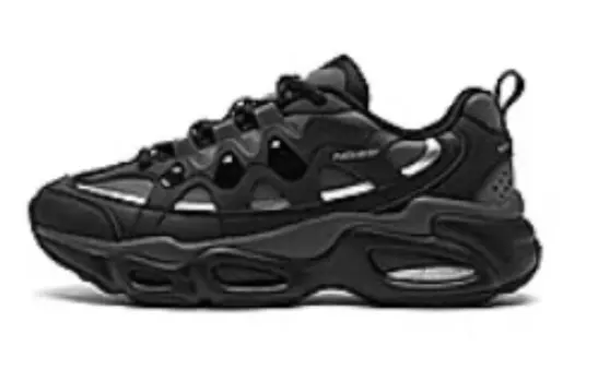 Кроссовки женские толстые низкие Qiaodan, цвет Black/shark gray