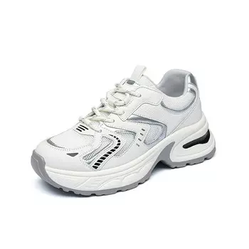 Кроссовки женские толстые низкие Qiaonai, золотой/розовый