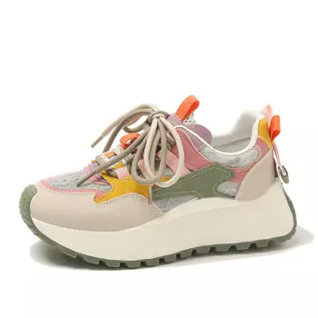 Кроссовки женские толстые низкие Qitumaul, зеленый