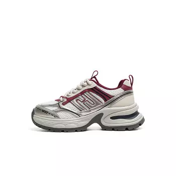 Кроссовки женские толстые низкие Red Dragonfly, цвет Burgundy