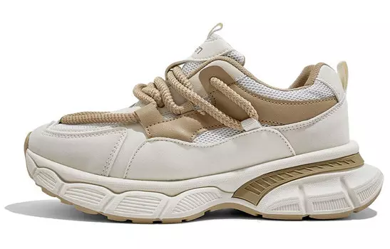 Кроссовки женские толстые низкие Renben, бежевый/зеленый