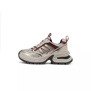 Кроссовки женские толстые низкие Rice Red/Silver Grey Aokang