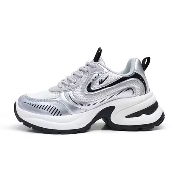 Кроссовки женские толстые низкие Rice Silver Black Warrior 1927