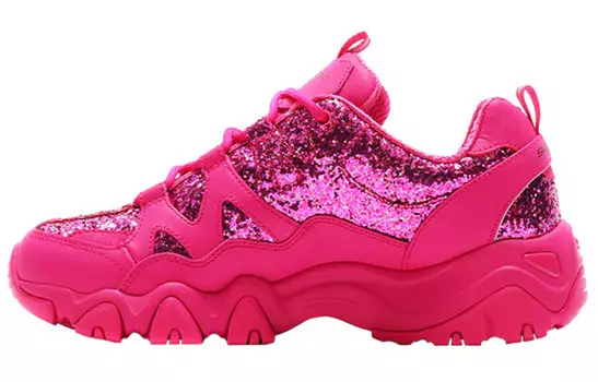 Кроссовки женские толстые низкие розовые Skechers