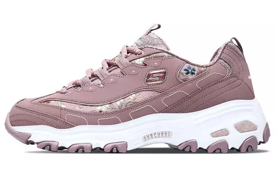 Кроссовки женские толстые низкие розовые Skechers
