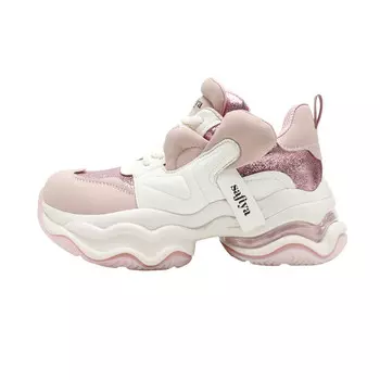 Кроссовки женские толстые низкие розовый/белый Safiya