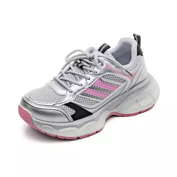 Кроссовки женские толстые низкие розовый Huanqiu, черный/розовый