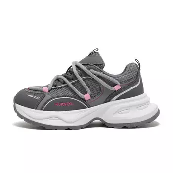 Кроссовки женские толстые низкие розовый Huanqiu, серый/розовый