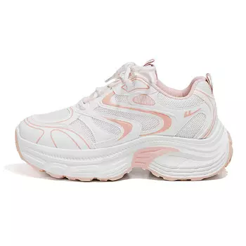 Кроссовки женские толстые низкие розовый Warrior, белый/розовый/красный