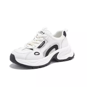 Кроссовки женские толстые низкие Safiya, бежевый/черный