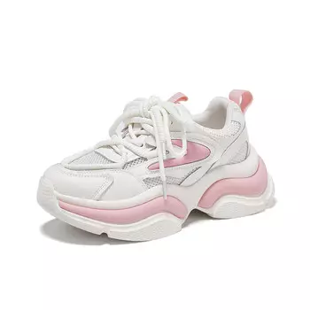 Кроссовки женские толстые низкие Safiya, бежевый/синий