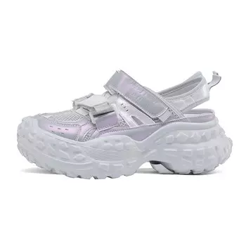 Кроссовки женские толстые низкие Safiya, цвет White/Silver