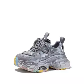 Кроссовки женские толстые низкие Selaiya, серебряный