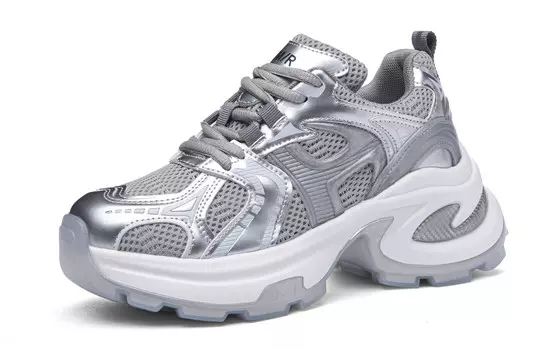 Кроссовки женские толстые низкие Semir, серебряный