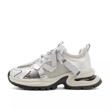 Кроссовки женские толстые низкие серебряный Belle, цвет Silver Gray