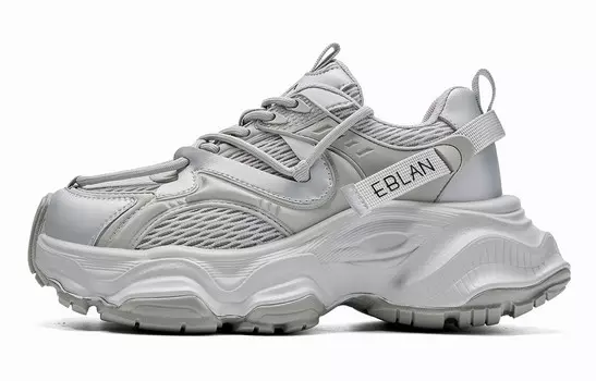 Кроссовки женские толстые низкие серебряный Eblan, серебряный