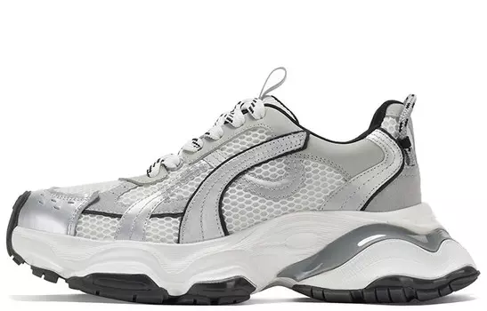 Кроссовки женские толстые низкие серебряный Gg-Cc, серебряный