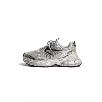 Кроссовки женские толстые низкие серебряный Shuxi, серебряный