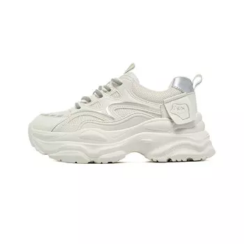 Кроссовки женские толстые низкие серо-бежевый Baijihong