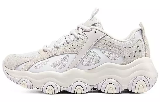 Кроссовки женские толстые низкие серые/белые Skechers