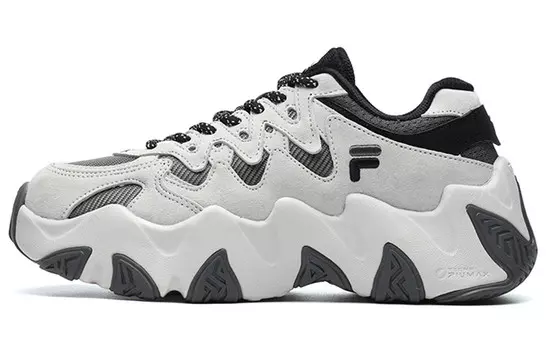 Кроссовки женские толстые низкие серые/черные/белые Fila Fusion