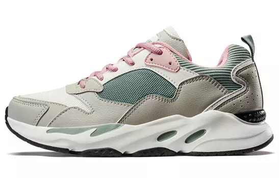 Кроссовки женские толстые низкие серые/зеленые/метровые Xtep