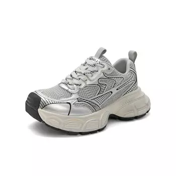 Кроссовки женские толстые низкие серый Belle