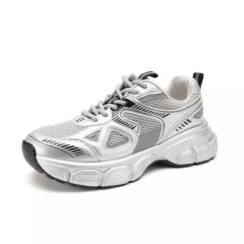 Кроссовки женские толстые низкие серый/белый/черный Oceania Roo